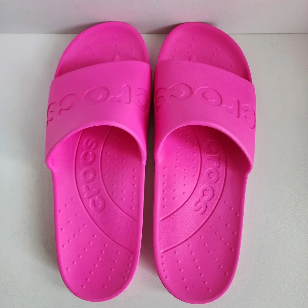 Crocs Classic Slide Sandals Mens 11 / Womens 13 Electric Neon Pink Crush Barbie